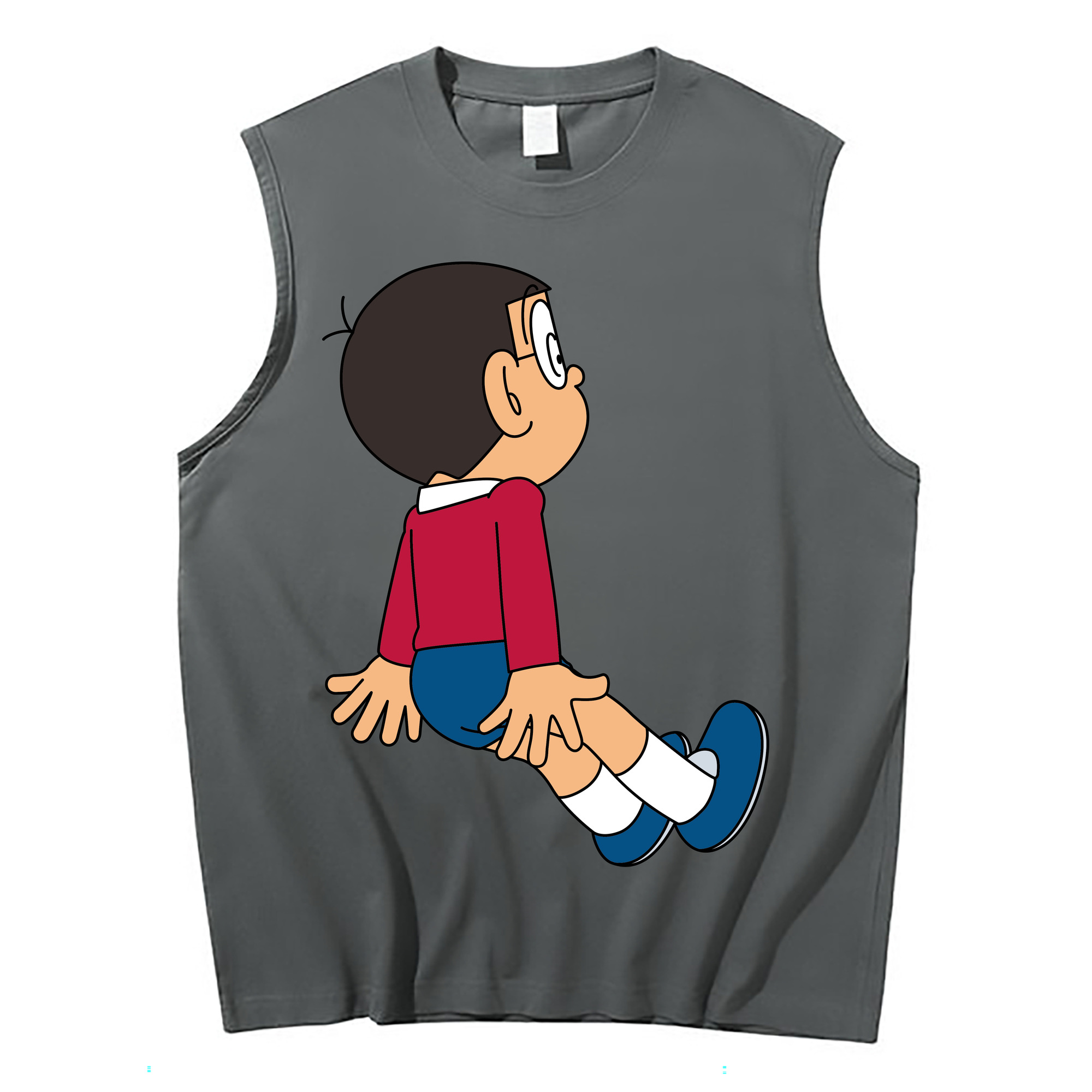 （画像用） ドラえもん 野比 のび太 Doraemon Nobita Nobi コットン100％タンクトップ（フロントプリント）